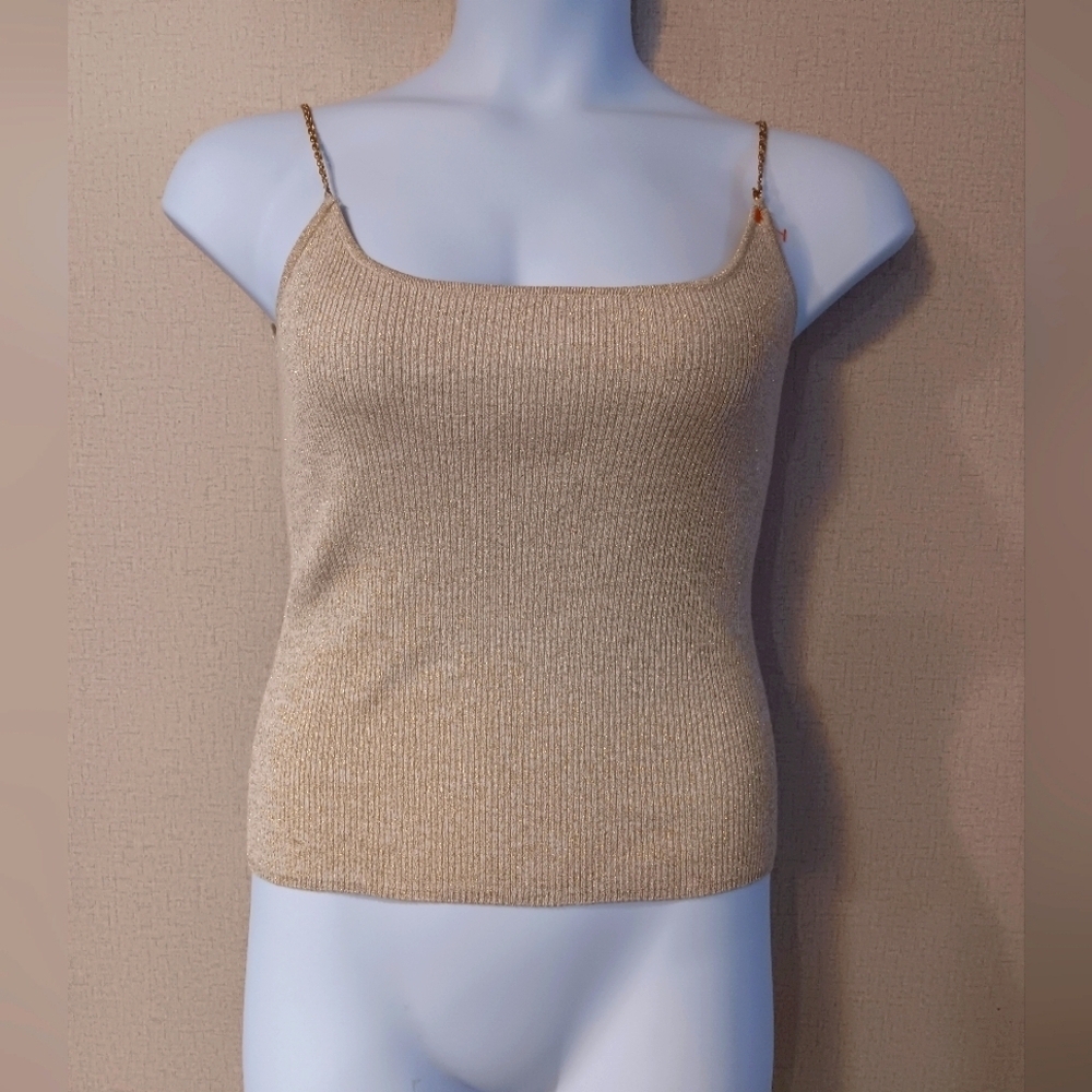 Y2K michelle Antonelli Elegant Beige Women's Top Size S